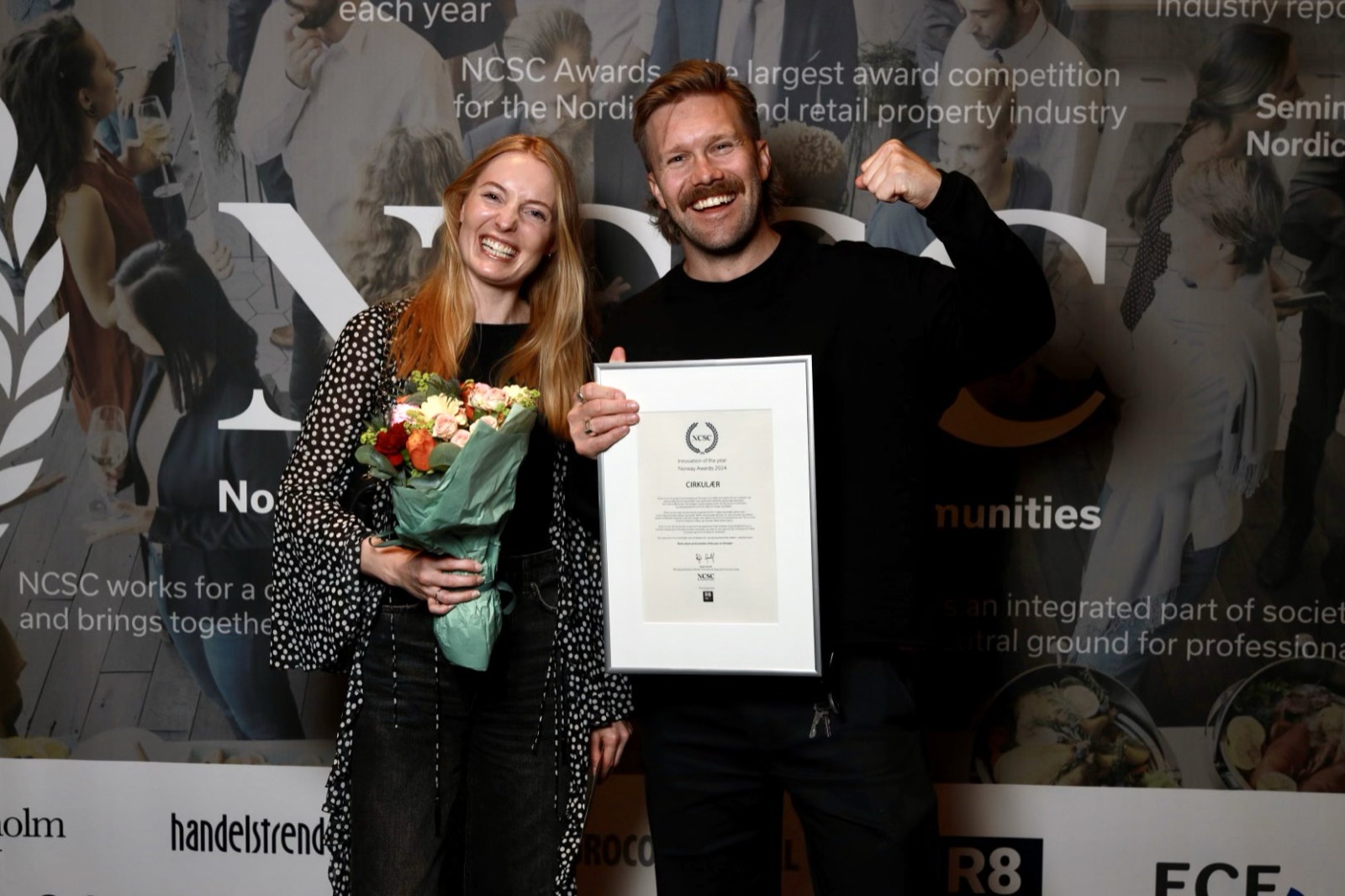 Camilla Woje og Einar Michaelsen mottar Innovation of the Year på NCSC Norway Awards 2024
